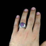 انگشتر نقره مردانه طرح فاخر حسام با سنگ یاقوت سرخ الماس تراش - Image 4