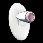 انگشتر نقره مردانه طرح باربد با سنگ یاقوت سرخ الماس تراش