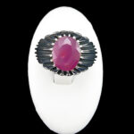 انگشتر نقره مردانه طرح دانیال با سنگ یاقوت سرخ الماس تراش - Image 2