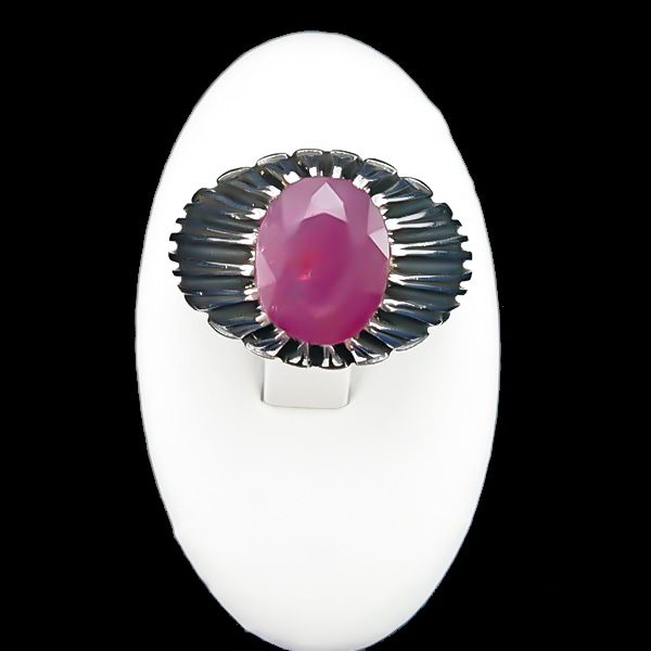 انگشتر نقره مردانه طرح دانیال با سنگ یاقوت سرخ الماس تراش - Image 2