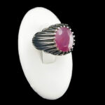 انگشتر نقره مردانه طرح دانیال با سنگ یاقوت سرخ الماس تراش