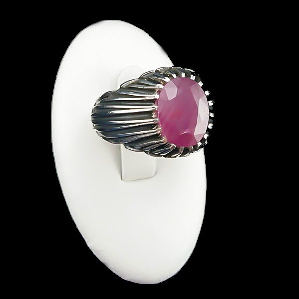 انگشتر یاقوت سرخ مردانه نقره