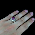 انگشتر نقره مردانه طرح بهزاد با سنگ یاقوت سرخ الماس تراش - Image 2