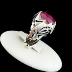 انگشتر نقره مردانه طرح بهزاد با سنگ یاقوت سرخ الماس تراش - Image 4