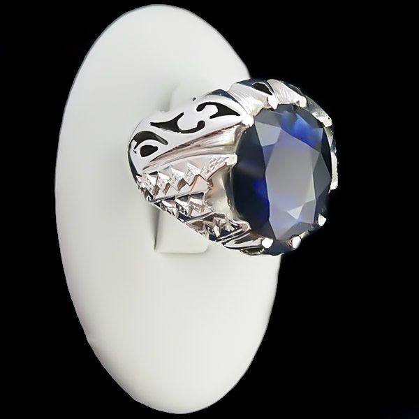 انگشتر یاقوت کبود دست ساز زیبا