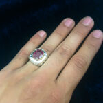 انگشتر نقره مردانه فاخر دست ساز طرح فرشید با سنگ یاقوت سرخ الماس تراش - Image 6