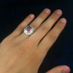 انگشتر نقره مردانه فاخر دست ساز طرح مانی با سنگ یاقوت سرخ الماس تراش - Image 5