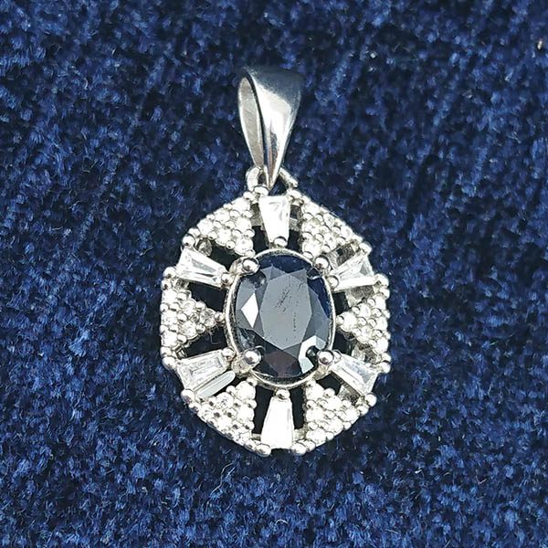 گردنبند یاقوت کبود زنانه نقره فاخر