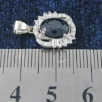 گردنبند نقره زنانه طرح دیانا با سنگ یاقوت کبود الماس تراش - Image 2