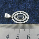 گردنبند نقره زنانه طرح لعیا با سنگ یاقوت کبود الماس تراش - Image 4