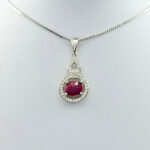 گردنبندیاقوت سرخ نقره زنانه طرح حوری - Image 2