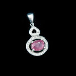 گردنبندیاقوت سرخ نقره زنانه طرح حوری