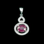 گردنبندیاقوت سرخ نقره زنانه طرح حوری - Image 4