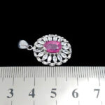 گردنبند نقره زنانه طرح سحرناز با سنگ یاقوت سرخ الماس تراش - Image 2