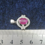 گردنبند نقره زنانه طرح فریما با سنگ یاقوت سرخ الماس تراش - Image 3