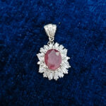 گردنبند نقره زنانه طرح آذر با سنگ یاقوت سرخ الماس تراش - Image 3