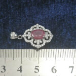 گردنبند نقره زنانه طرح توتیا با سنگ یاقوت سرخ الماس تراش - Image 4