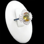 انگشتر نقره زنانه طرح سونیا با سنگ الکساندریت