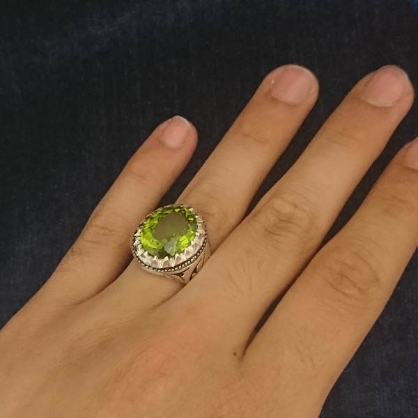 انگشتر نقره مردانه طرح فاخر سینا با سنگ الکساندریت - Image 4