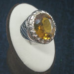 انگشتر نقره مردانه طرح فاخر سینا با سنگ الکساندریت - Image 2