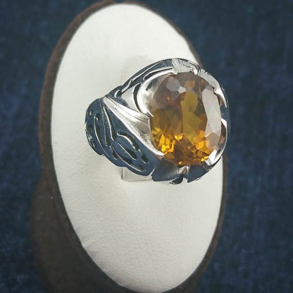 انگشتر نقره مردانه فاخر طرح شهرام با سنگ الکساندریت - Image 4