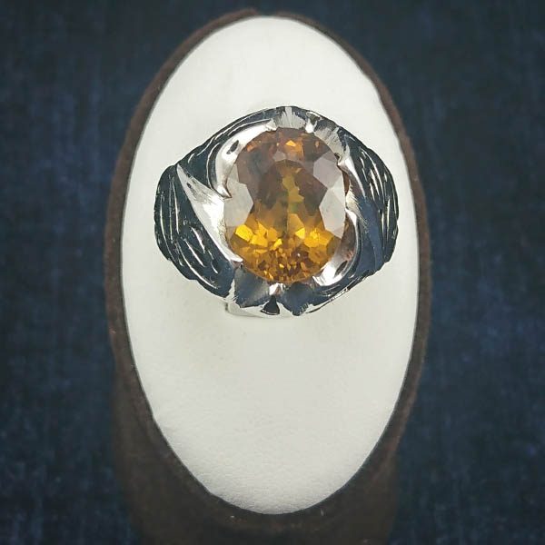 انگشتر نقره مردانه فاخر طرح شهرام با سنگ الکساندریت - Image 5