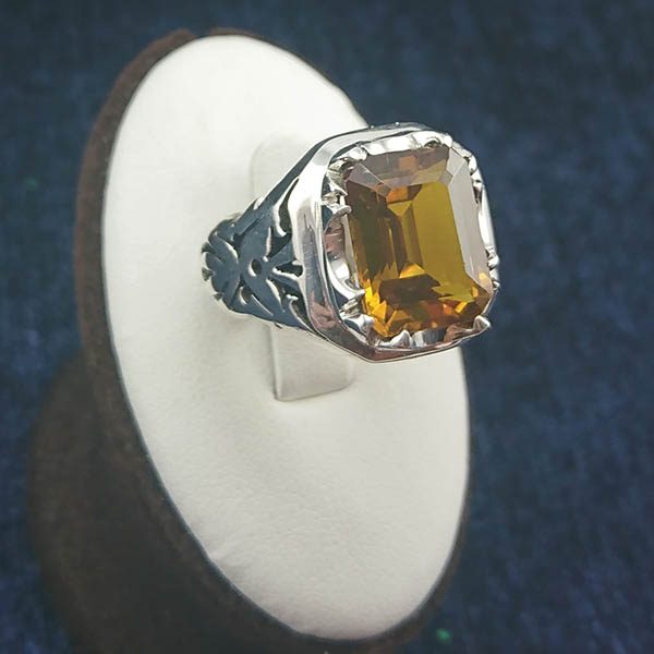 انگشتر نقره مردانه طرح کامبیز با سنگ الکساندریت - Image 3