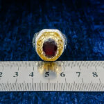 انگشتر نقره مردانه فاخر دست ساز طرح آرتین با سنگ گارنت الماس تراش - Image 4