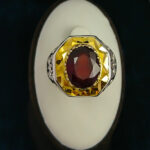 انگشتر نقره مردانه فاخر دست ساز طرح آرش با سنگ گارنت الماس تراش - Image 5