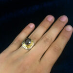 انگشتر نقره مردانه فاخر دست ساز طرح الوند با سنگ گارنت الماس تراش - Image 6