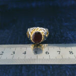 انگشتر نقره مردانه فاخر دست ساز طرح ایرج با سنگ گارنت الماس تراش - Image 5