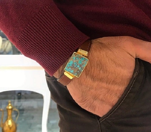 -دستبند-فیروزه-مردانه دستبند: نکات طلایی برای انتخاب مدل دستبند +۶۰ عکس دستبند خاص 