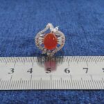 انگشتر نقره زنانه طرح آوینا با سنگ عقیق یمنی سرخ - Image 2