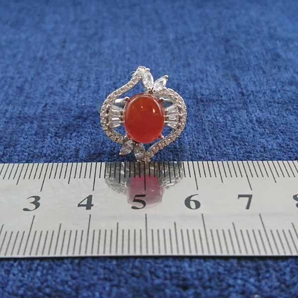 انگشتر نقره زنانه طرح آوینا با سنگ عقیق یمنی سرخ - Image 2