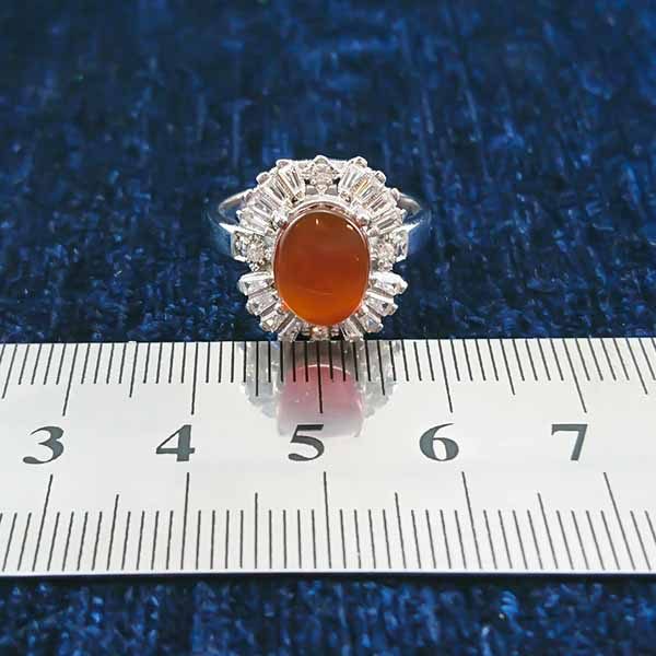 انگشتر نقره زنانه طرح آرمانا با سنگ عقیق یمنی سرخ - Image 2