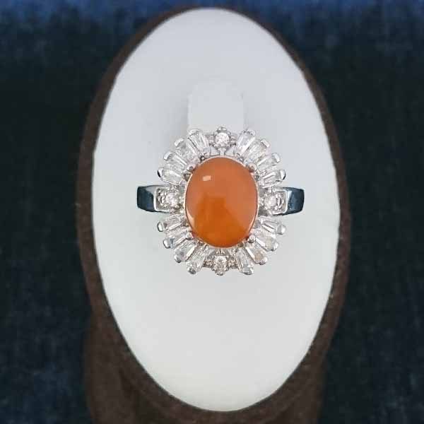 انگشتر نقره زنانه طرح آرمانا با سنگ عقیق یمنی سرخ - Image 3