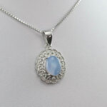 گردنبند عقیق کبود یمنی زنانه نقره طرح فروغ - Image 3