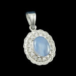 گردنبند عقیق کبود یمنی زنانه نقره طرح فروغ