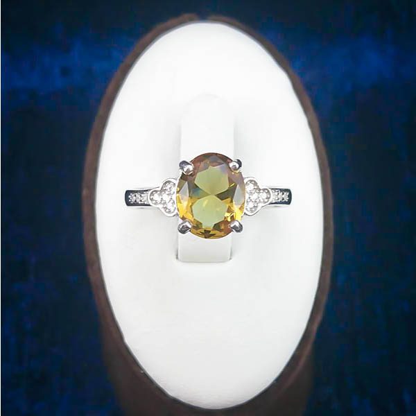 انگشتر نقره زنانه طرح دُرینا با سنگ الکساندریت - Image 3