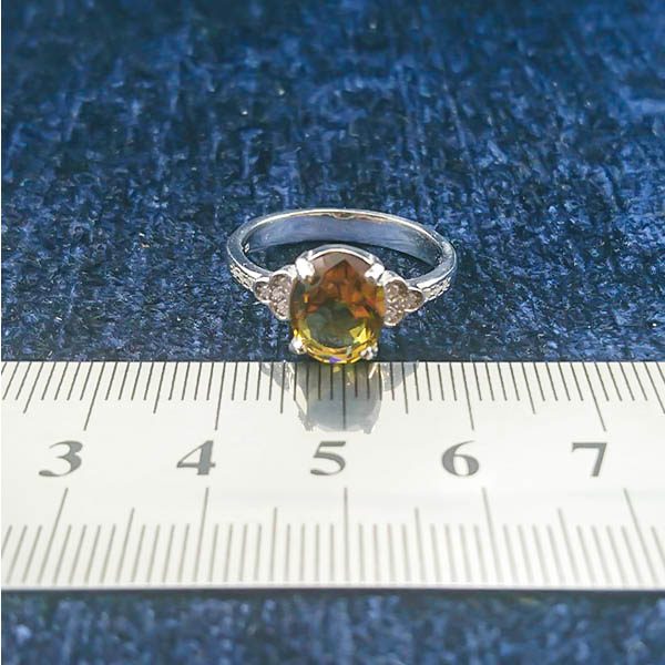 انگشتر نقره زنانه طرح دُرینا با سنگ الکساندریت - Image 5