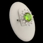 انگشتر نقره زنانه طرح ژینا با سنگ الکساندریت - Image 2