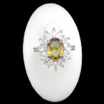 انگشتر نقره زنانه طرح ژینا با سنگ الکساندریت - Image 5