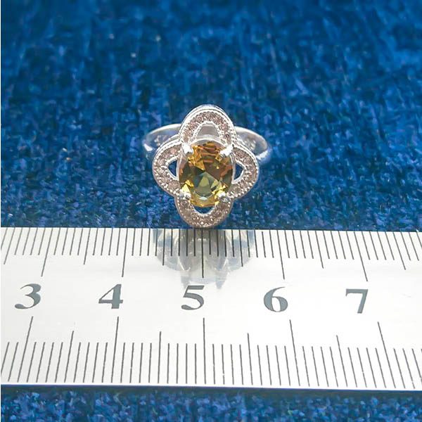 انگشتر نقره زنانه طرح کامیلا با سنگ الکساندریت - Image 3