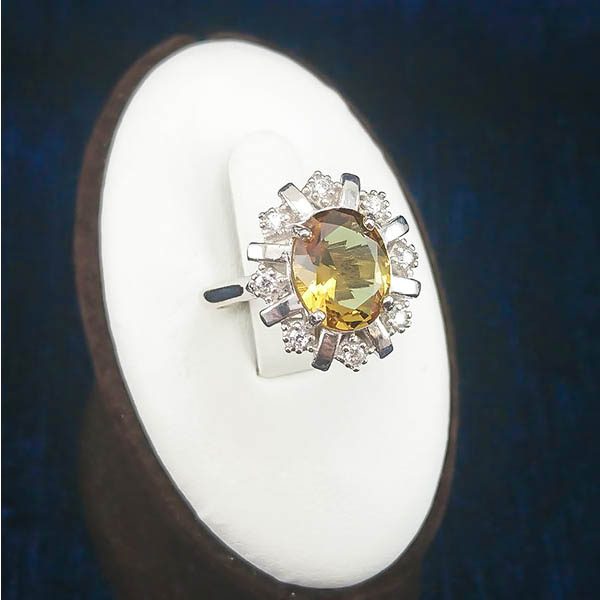 انگشتر نقره زنانه طرح آدرینا با سنگ الکساندریت - Image 4