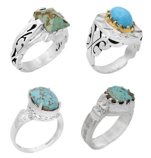 عکس سنگ فیروزه اصل در رنگ‌های مختلف