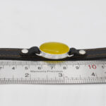 دستبند نقره چرم طبیعی مشکی با نگین عقیق شرف الشمس + حکاکی - Image 3