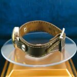 دستبند نقره چرم طبیعی قهوه ای مردانه و زنانه با نگین حدید صینی عین علی (ع) - Image 3