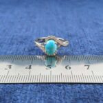 انگشتر نقره زنانه طرح نادیا با نگین فیروزه نیشابوری - Image 3