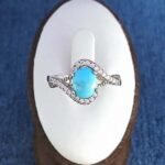 انگشتر نقره زنانه طرح نادیا با نگین فیروزه نیشابوری - Image 2