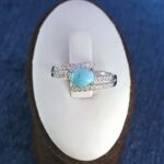 انگشتر نقره زنانه طرح مونیکا با سنگ فیروزه نیشابوری - Image 2